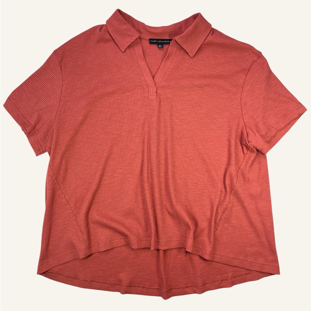 Jane + Delancey Women’s Terra-cotta Orange Short Sleeve Top. Large.